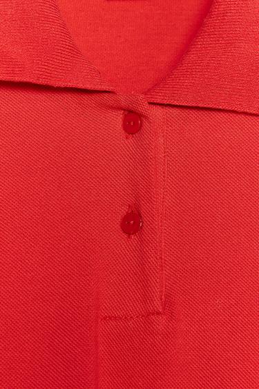 CONTRAST POLO TOP - Red by Zara - Image 7