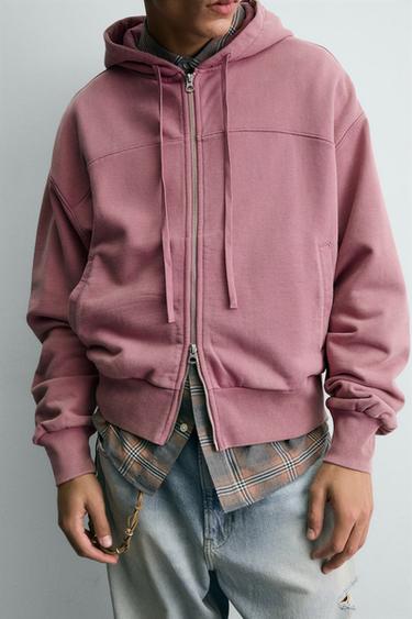 WASHED BOXY FIT HOODIE - Pale pink by Zara - Image 6