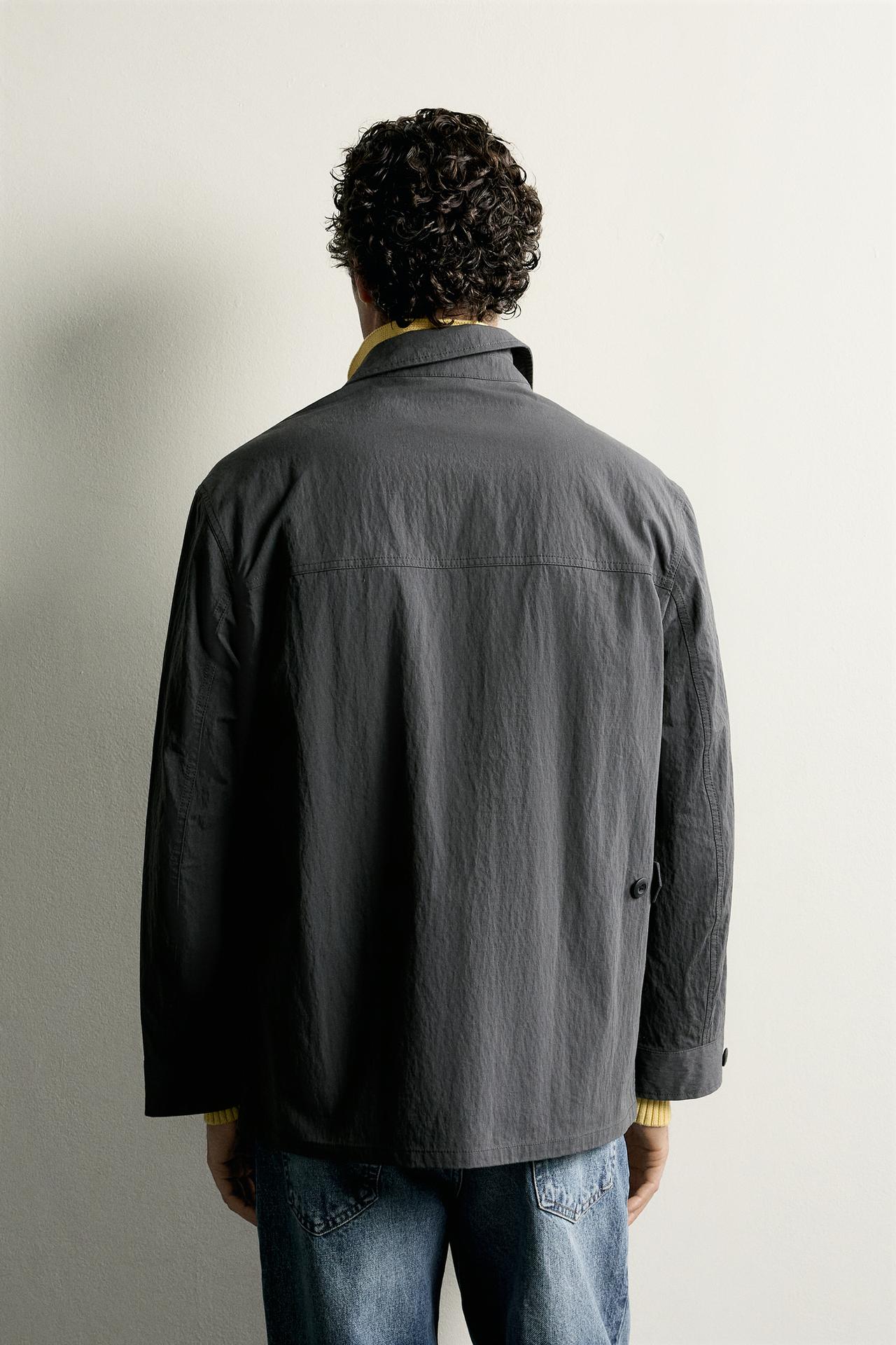 TECHNICAL RIPSTOP OVERSHIRT WITH POCKETS — Gray