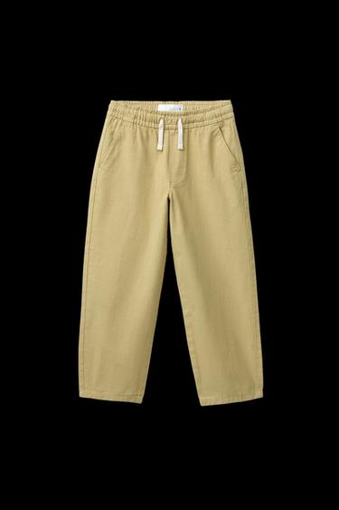 BAUMWOLLHOSE MIT GUMMIZUG - Ocker von Zara