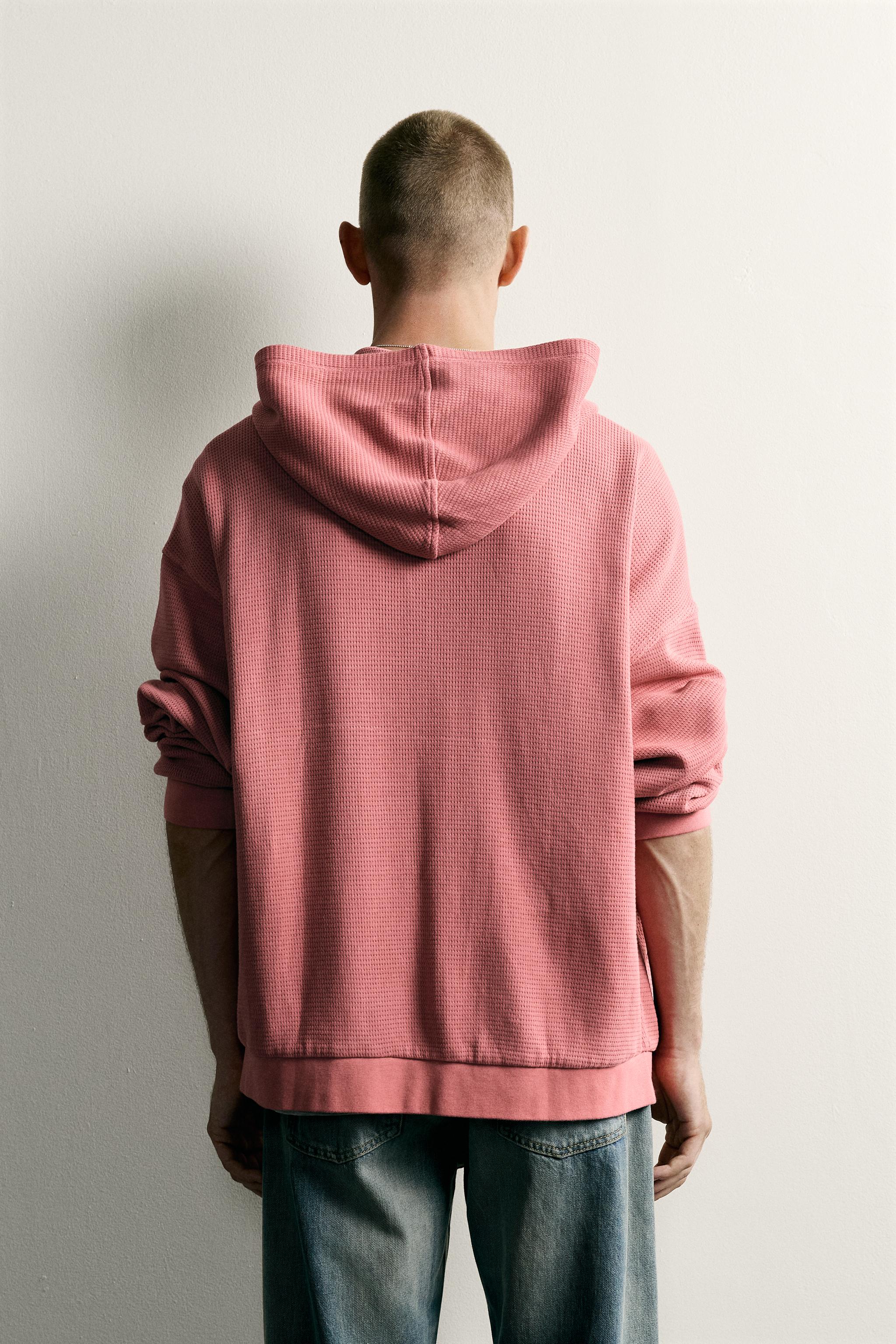 Zara GOFRE DOKULU KAPÜŞONLU SWEATSHIRT görsel 3