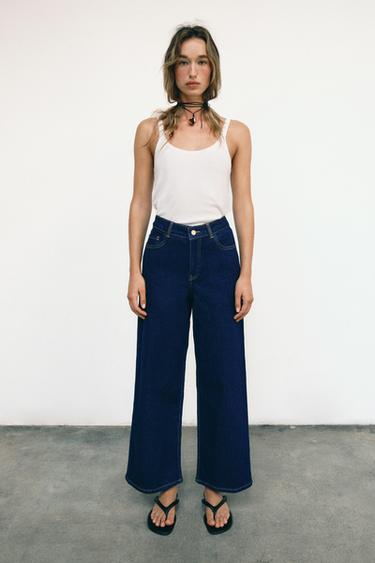 Z1975 HIGH-WAIST CULOTTES - Blue by Zara