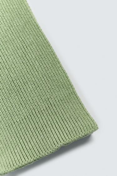 ÉCHARPE EN MAILLE AVEC MÉLANGE DE COTON - Vert chiné de Zara - Image 4