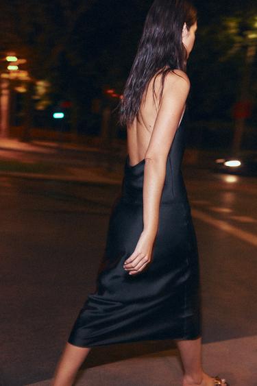 SATIN MIDI SKIRT - Black by Zara