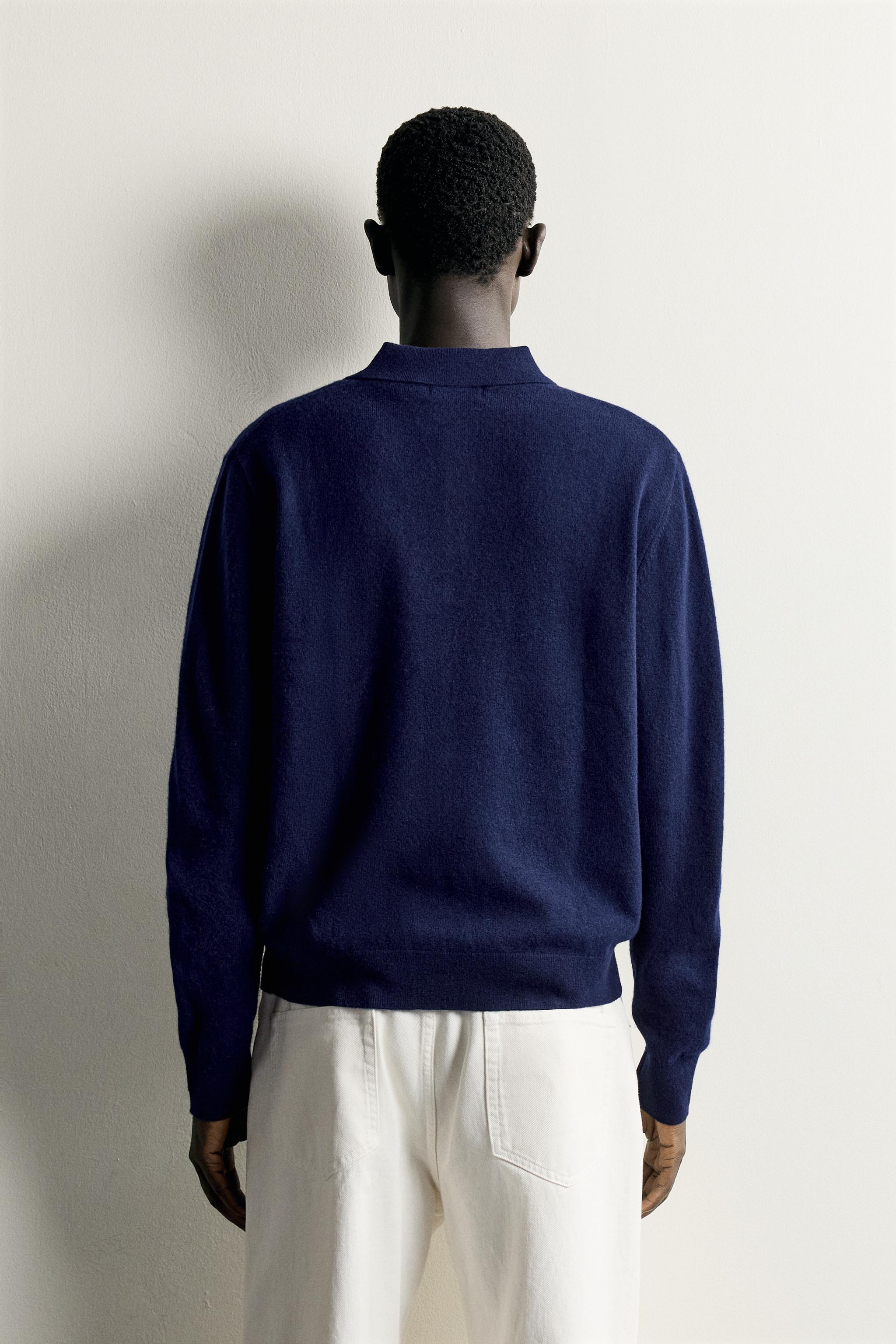POLO EN MAILLE 100 % LAINE CONTRASTE