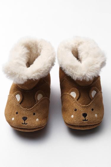 ANIMAL PRINT LINED BOOTS - Brown by Zara