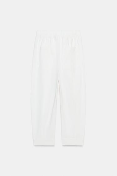 TROUSERS WITH ELASTIC WAIST - White by Zara - Image 6