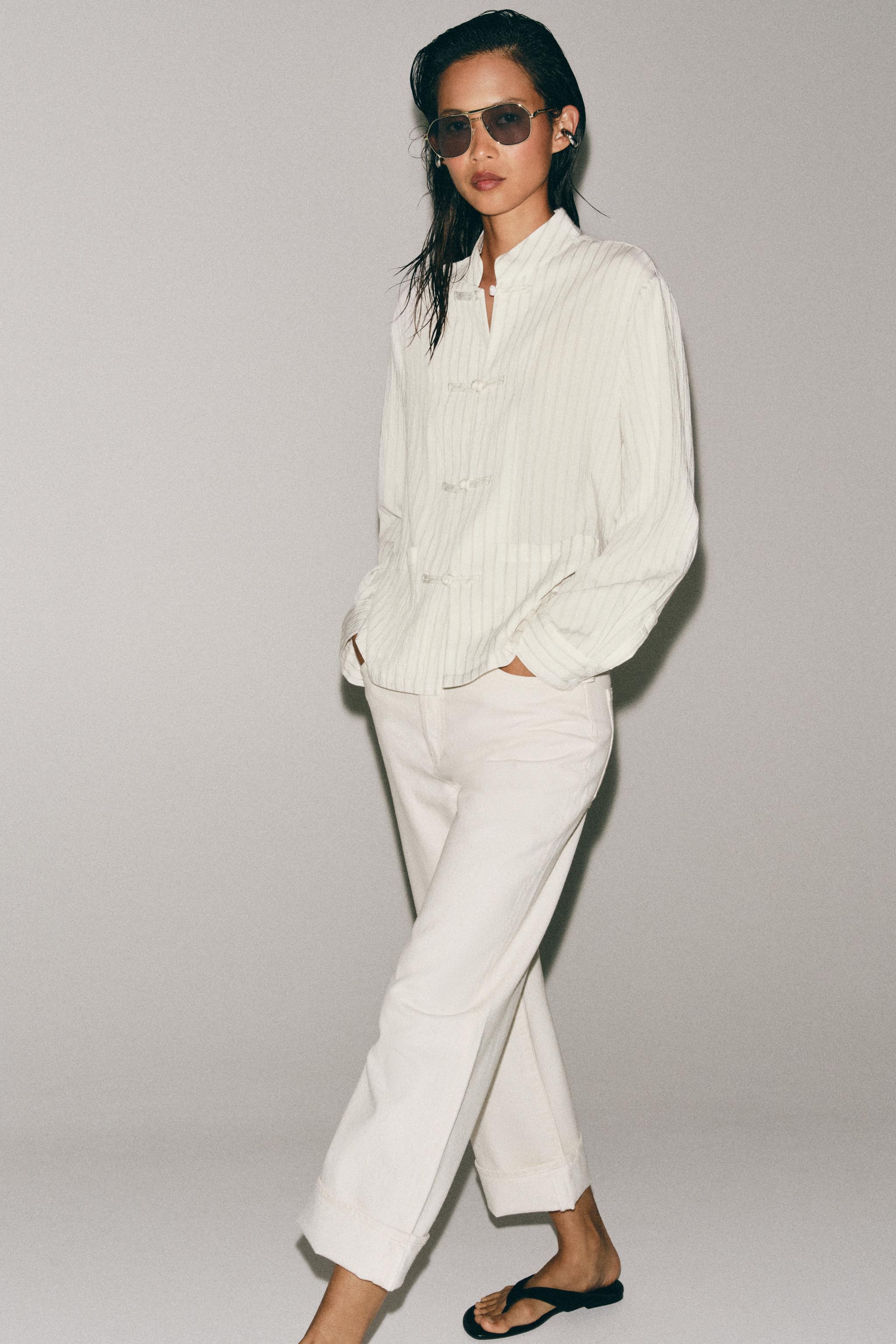 ZW COLLECTION STRIPED FIREMAN CLASP SHIRT
