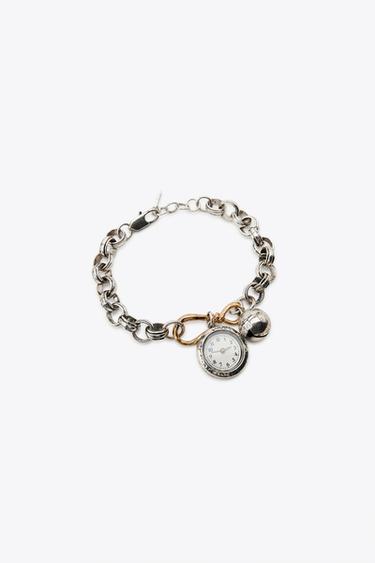 PACK OF 2 COMBINED BRACELETS WITH CLOCK AND BELL CHARMS - Gold / Silver by Zara - Image 3