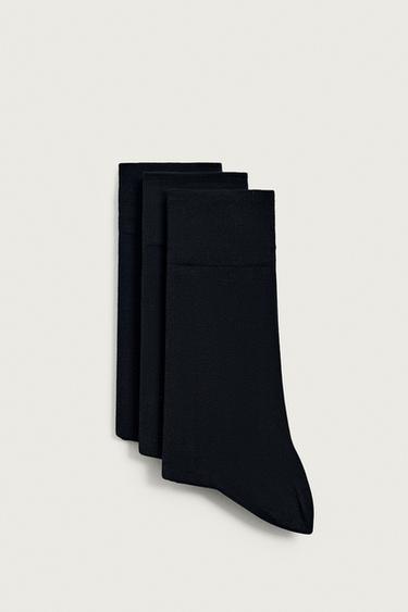 3-PACK OF MERCERISED COTTON BLEND SOCKS - Navy blue by Zara