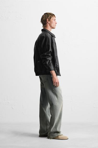 BLOUSON BOMBER MATIÈRE SYNTHÉTIQUE - Noir de Zara - Image 3