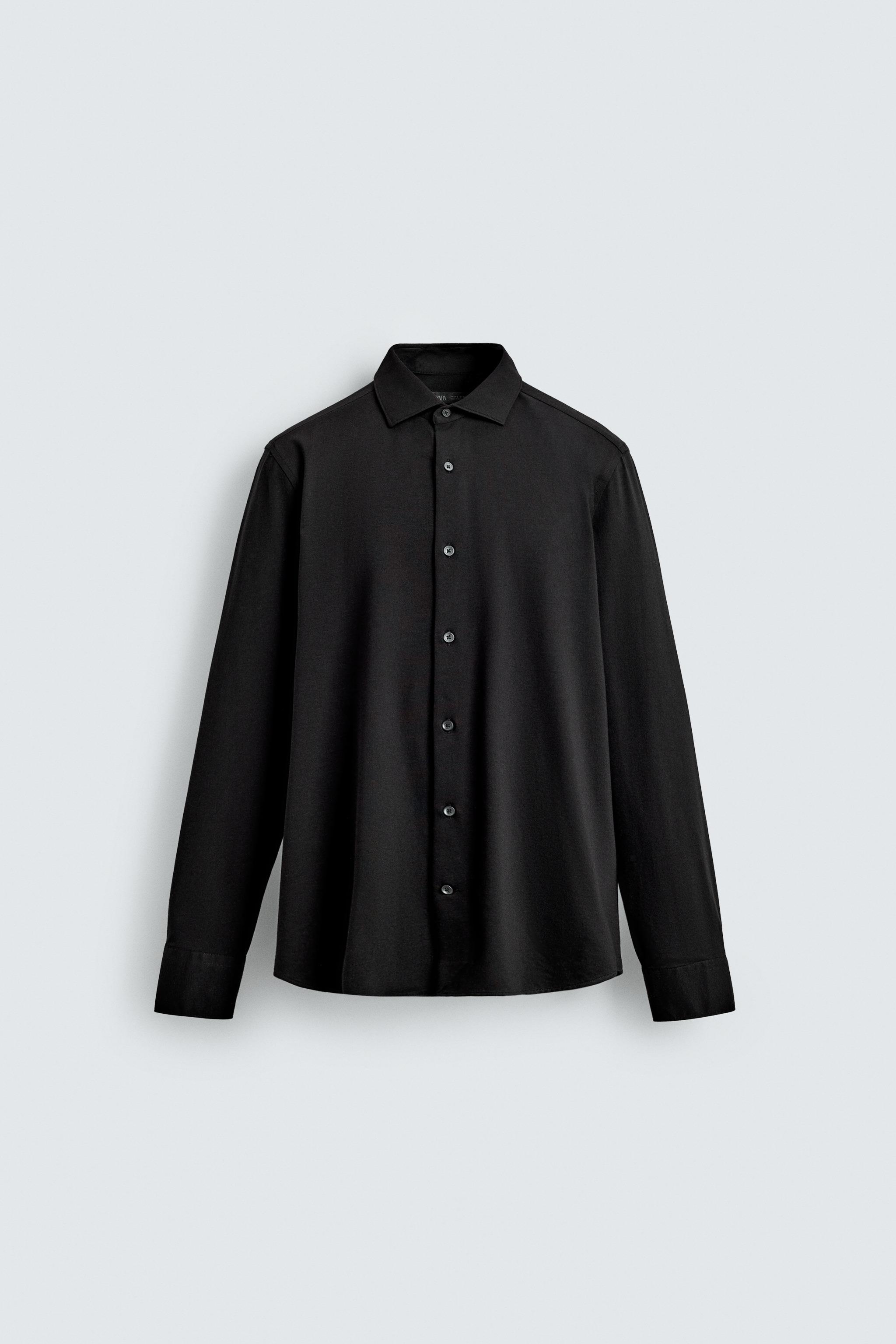 レギュラーフィットシャツ - ブラック | ZARA Japan / 日本