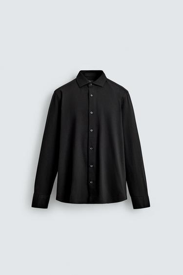 ÁO SƠ MI DÁNG REGULAR FIT - Màu đen từ Zara