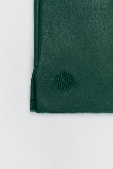 EMBROIDERED LEATHER GLOVES SOSHIOTSUKI X ZARA - Green by Zara - Image 5