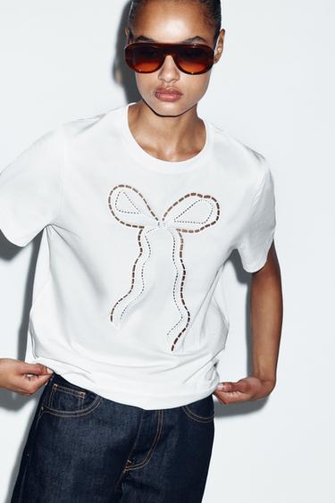 CAMISETA LAZO DELANTERO - Blanco de Zara