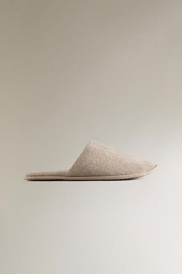 Zara TERRY BATHROOM SLIPPERS - Beige