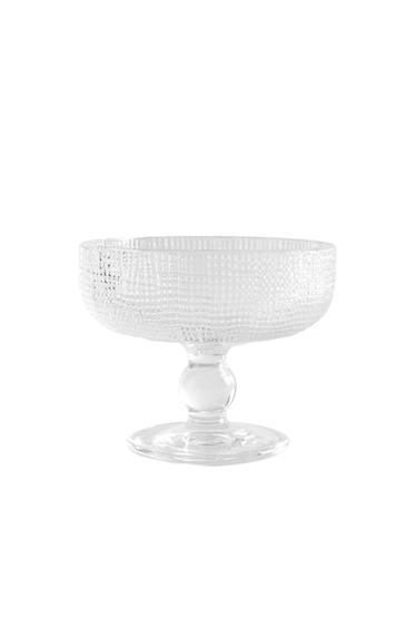 GLASS DESSERT CUP WITH RAISED DESIGN - Transparent by Zara