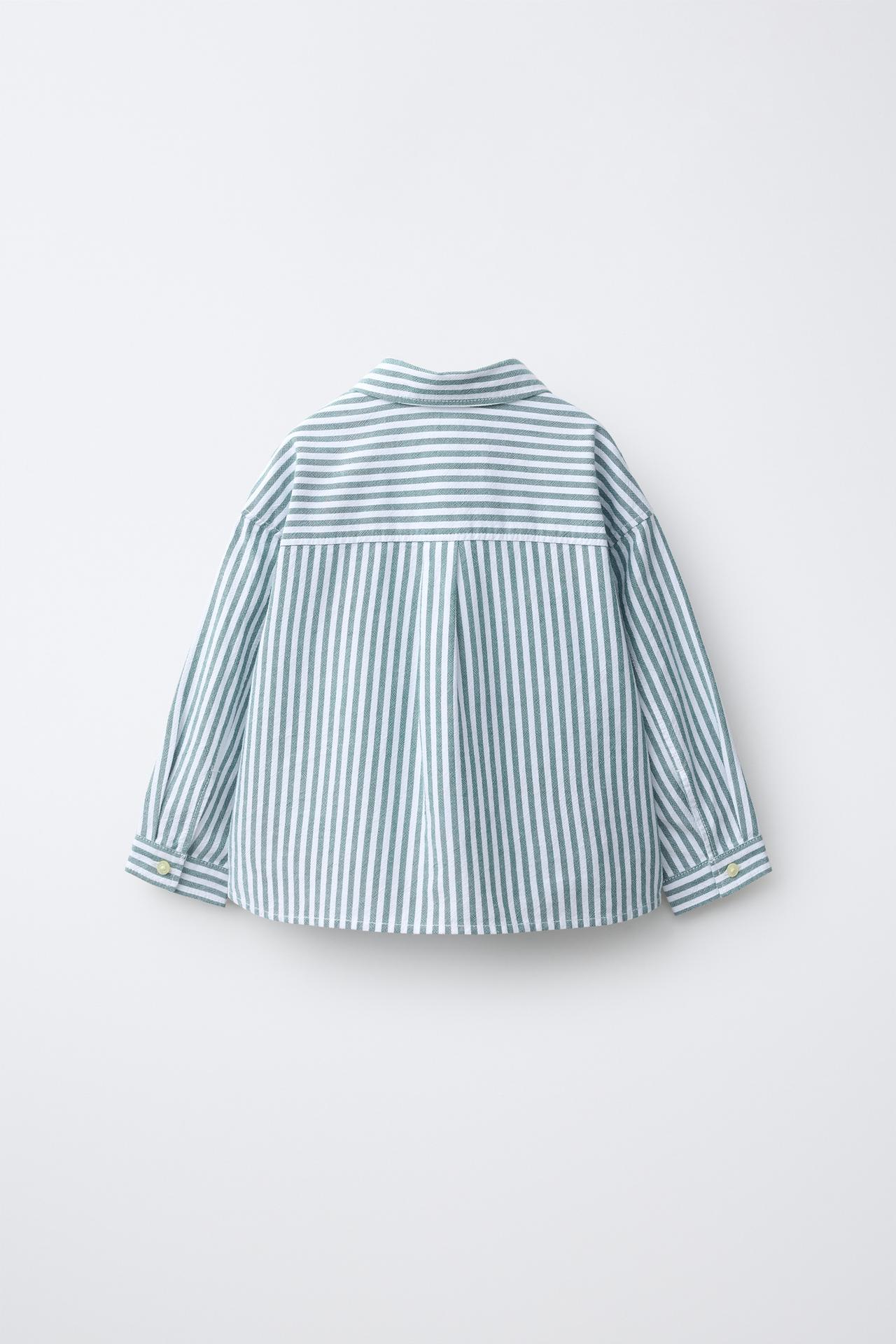 FRUIT OF THE LOOM™ EMBROIDERED STRIPED SHIRT — striped