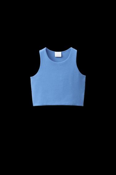 KURZES TRÄGERTOP - Bläulich von Zara - Bild 0