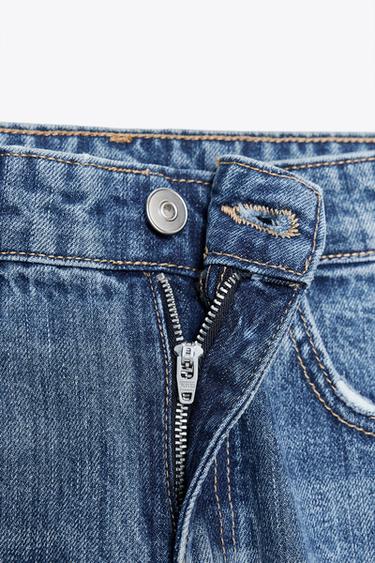 TRF RIPPED WIDE-LEG MID-WAIST JEANS - Navy blue by Zara - Image 6