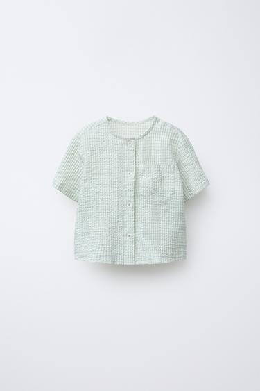 TEXTURED CHECK SHIRT - Oyster-white by Zara - Image 0