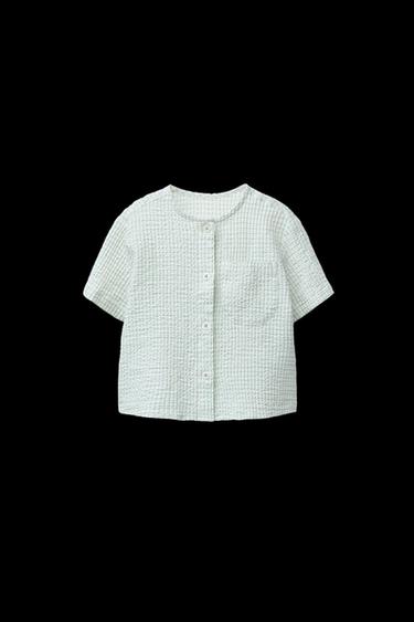 TEXTURED CHECK SHIRT - Oyster-white by Zara