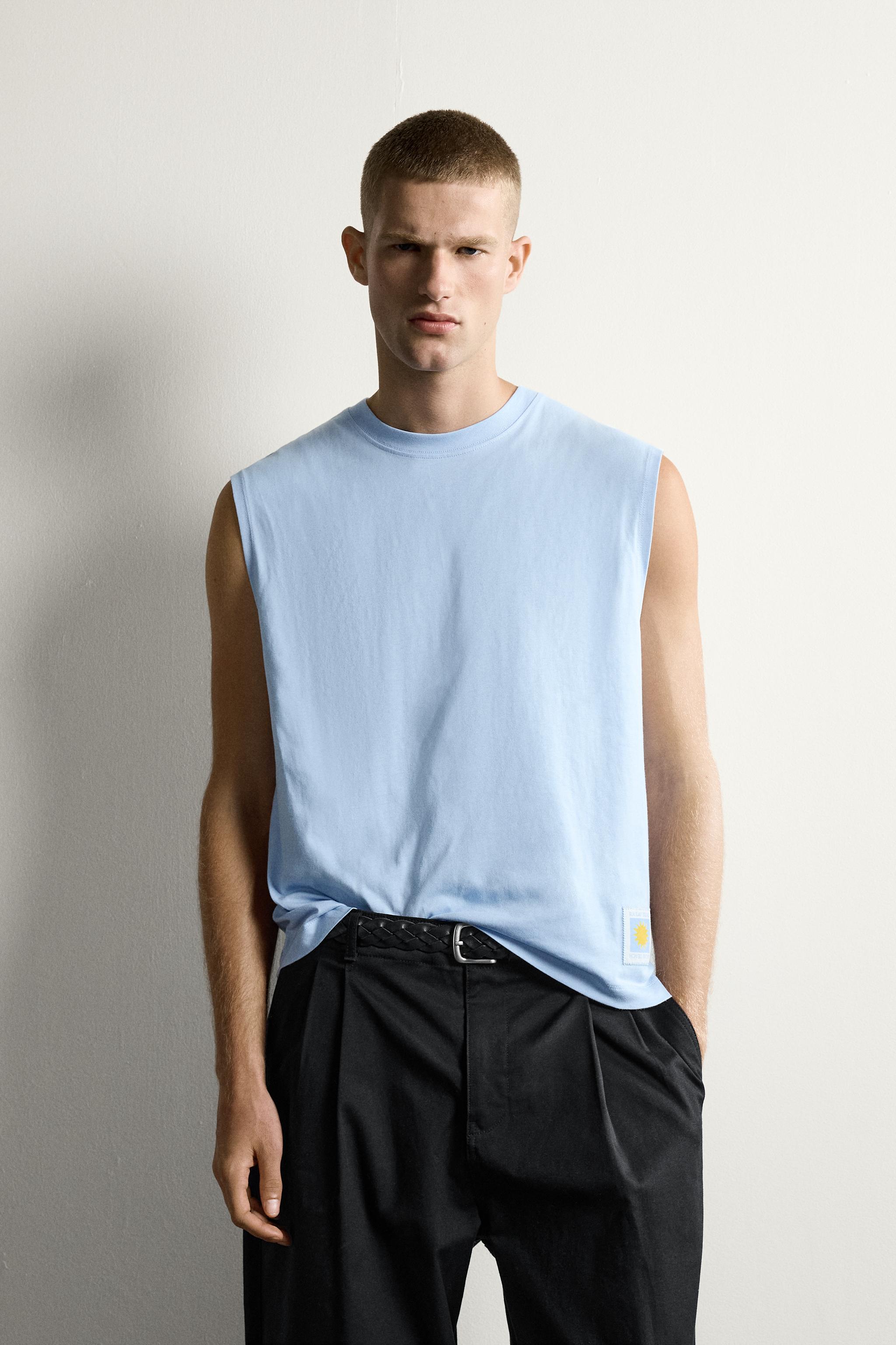 SUN GRAPHIC TANK TOP — Sky blue