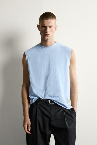 SUN GRAPHIC TANK TOP — Sky blue 2