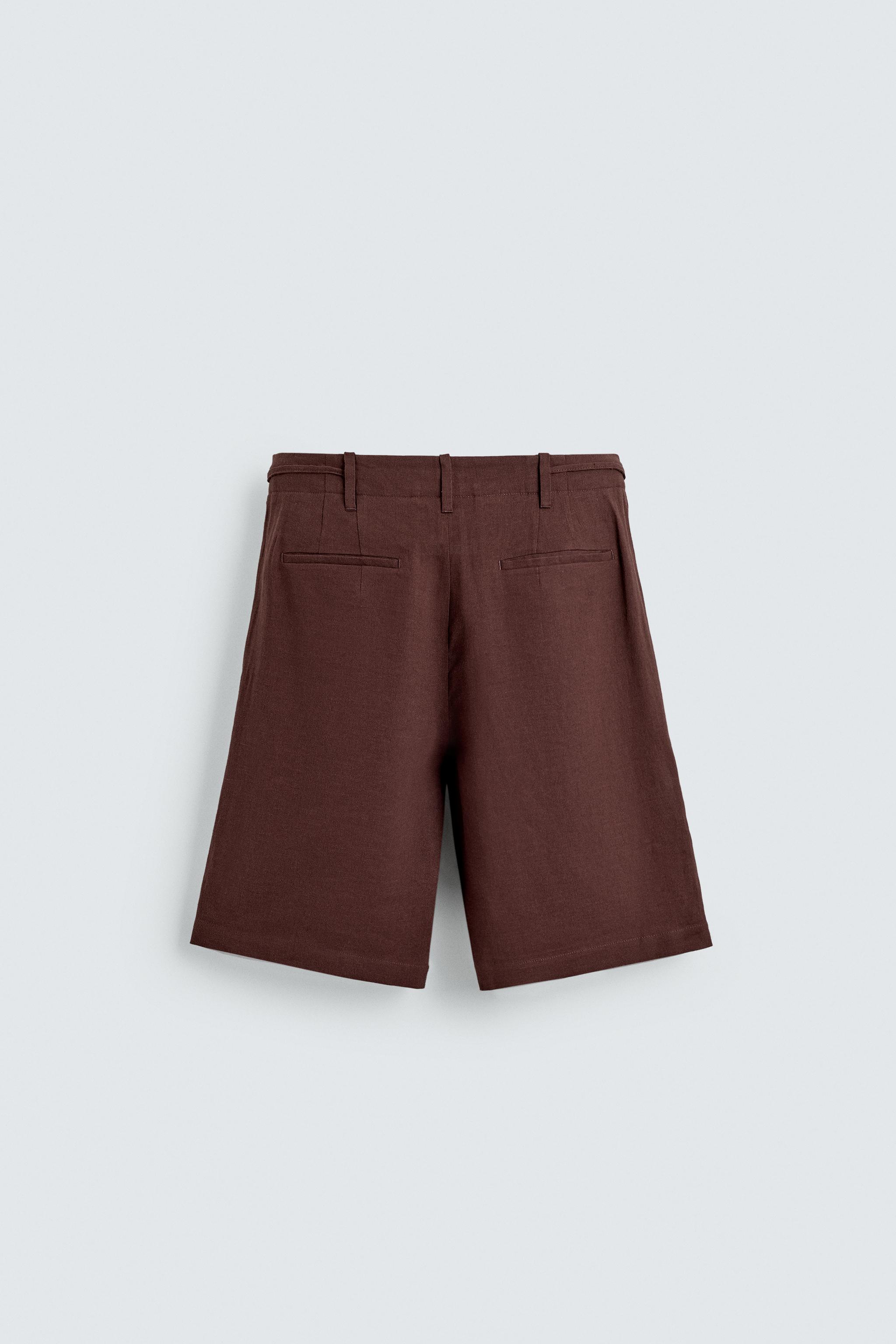 LINEN BLEND WIDE FIT SHORTS