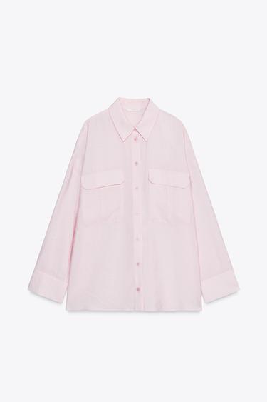 CAMISA CON MODAL BOLSILLOS - Rosa de Zara