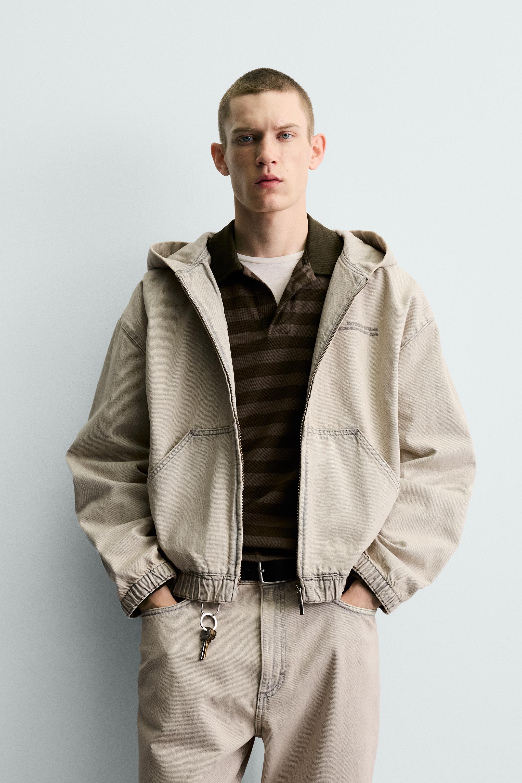 EMBROIDERED HOODIE DENIM JACKET