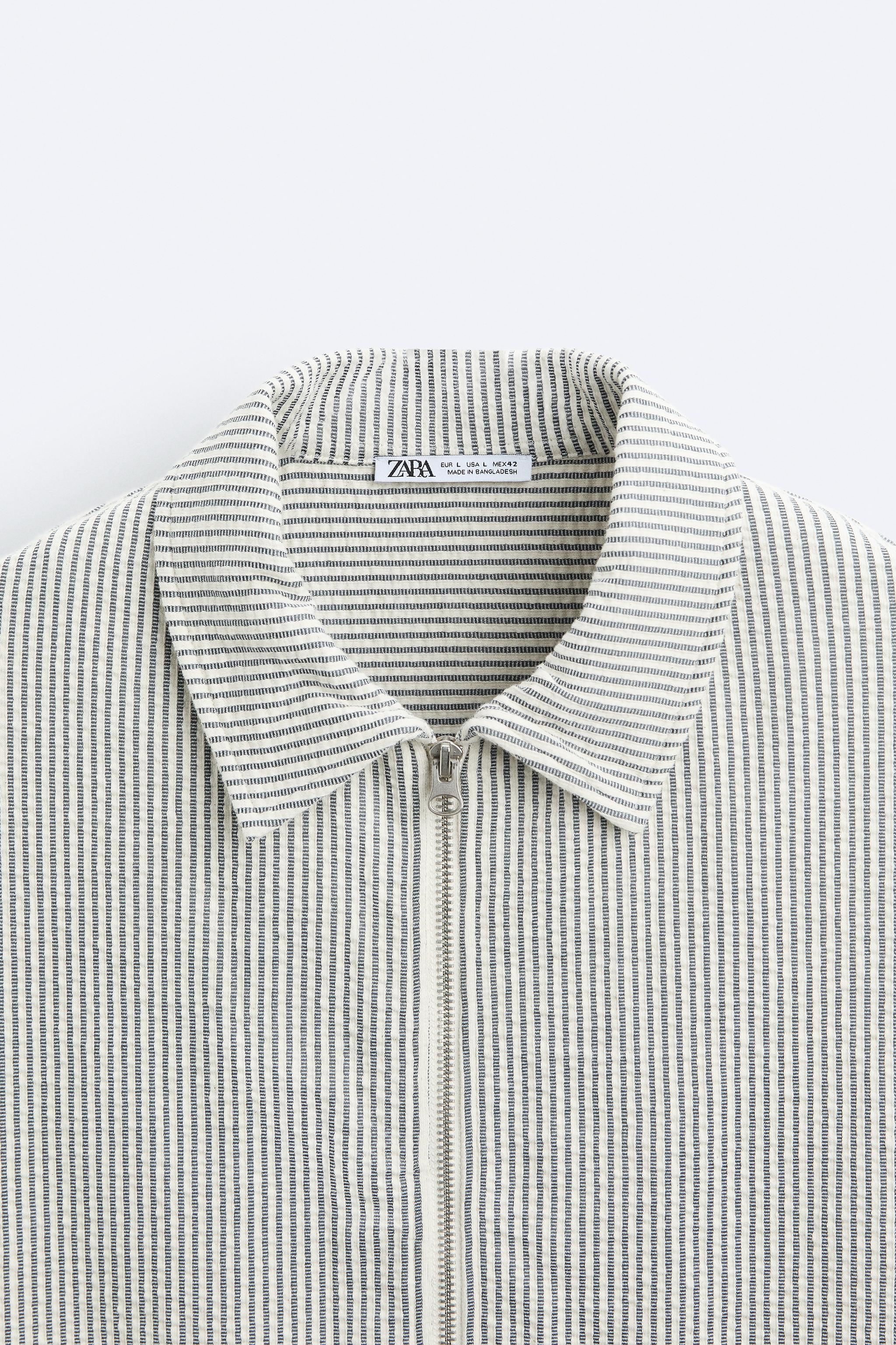 ZIPPERED SEERSUCKER SHIRT