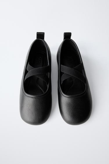 LEATHER BALLERINAS - Black by Zara - Image 3
