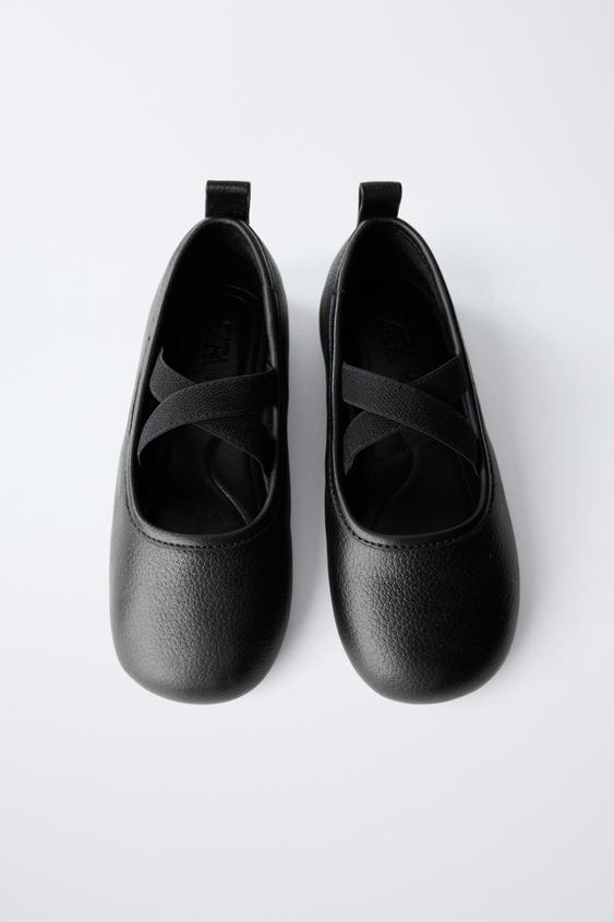 BALLERINES D'ÉCOLIÈRE EN CUIR - Noir de Zara - Image 3