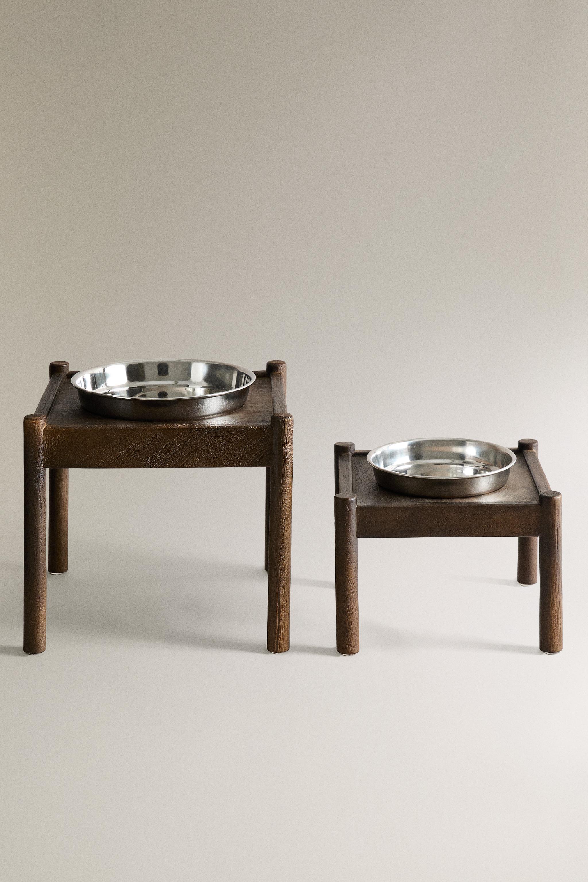 TALL WOODEN PET FOOD BOWL - Brown | ZARA United States