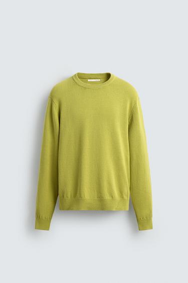 ÁO LEN COTTON NHẸ - Màu xanh lá mạ từ Zara