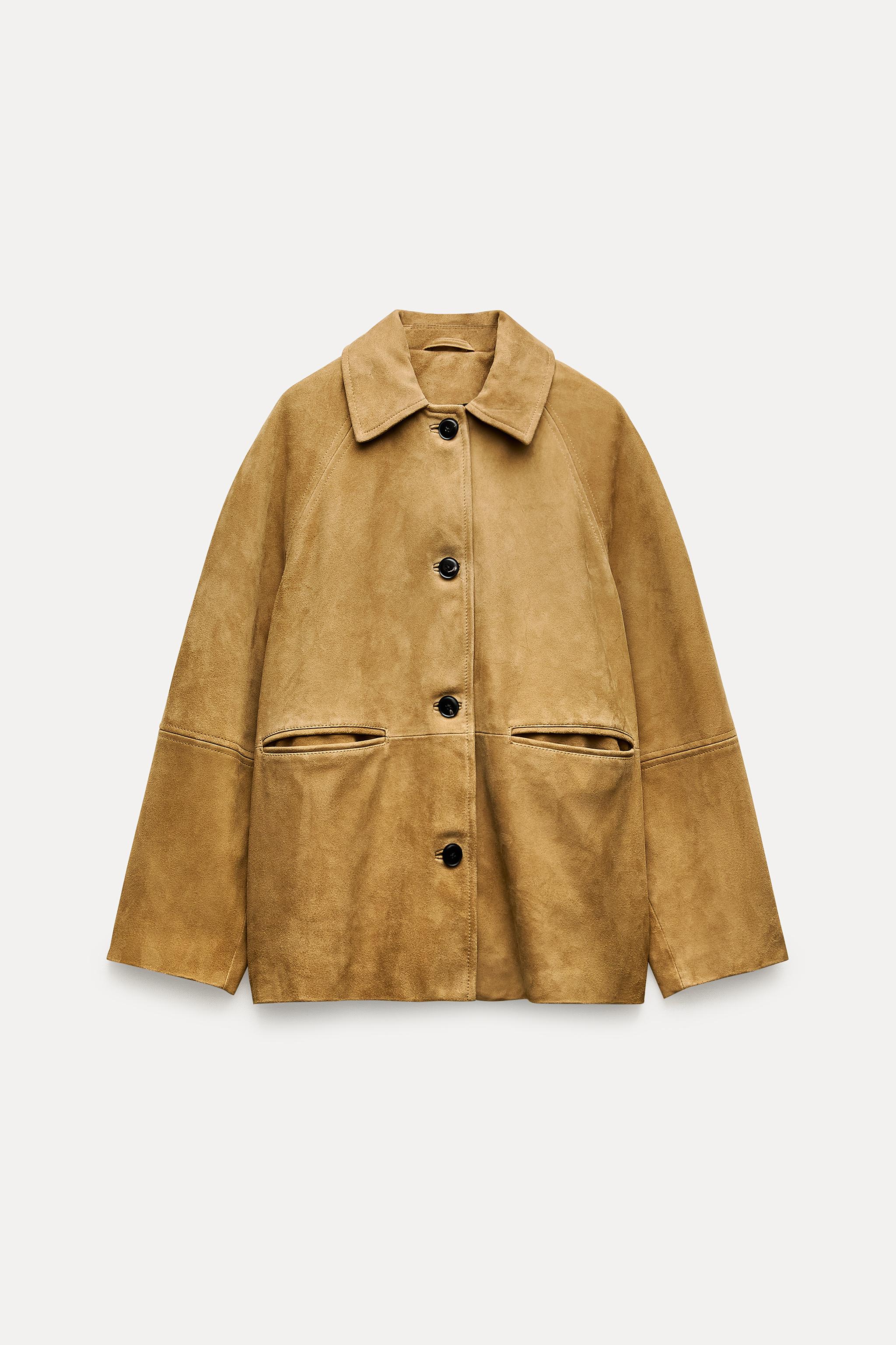 SUEDE LEATHER JACKET ZW COLLECTION - Light camel