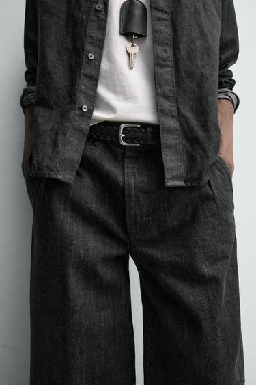 BARREL FIT DENIM CHINOS - Grey by Zara - Image 6