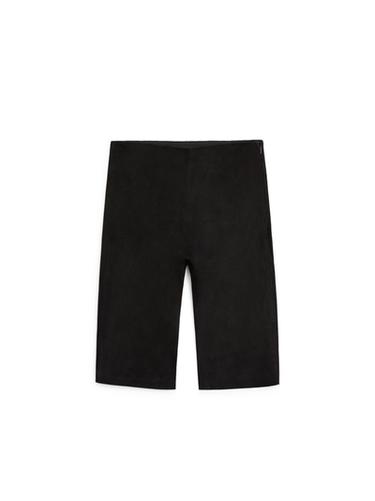 Zara Suede leather cycling shorts - Black