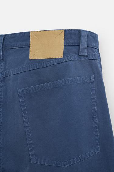 PANTALON STRAIGHT FIT DÉLAVÉ - Bleu roi de Zara - Image 9