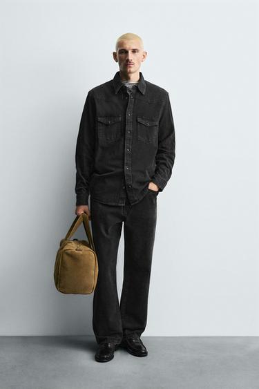 WESTERN DENIM SHIRT - Black by Zara - Image 0