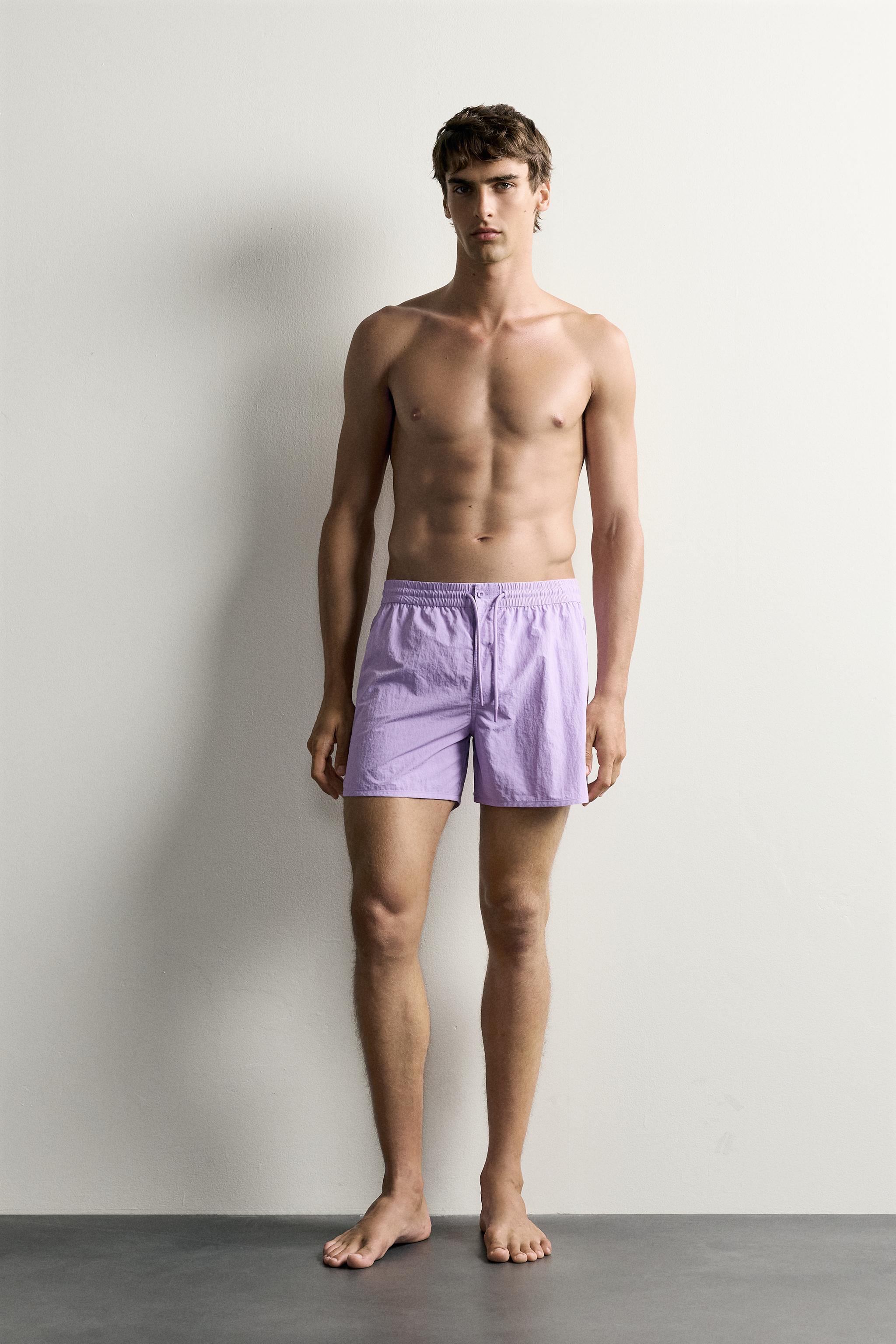 MID-LENGTH SWIMSUIT WITH VENTS — Mauve