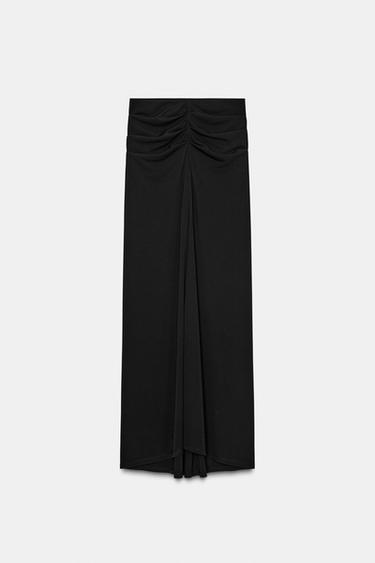 GATHERED MAXI SKIRT - Black by Zara - Image 4