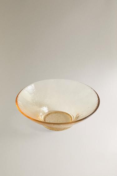 TEXTURED GLASS BOWL - Yellow by Zara - Image 1