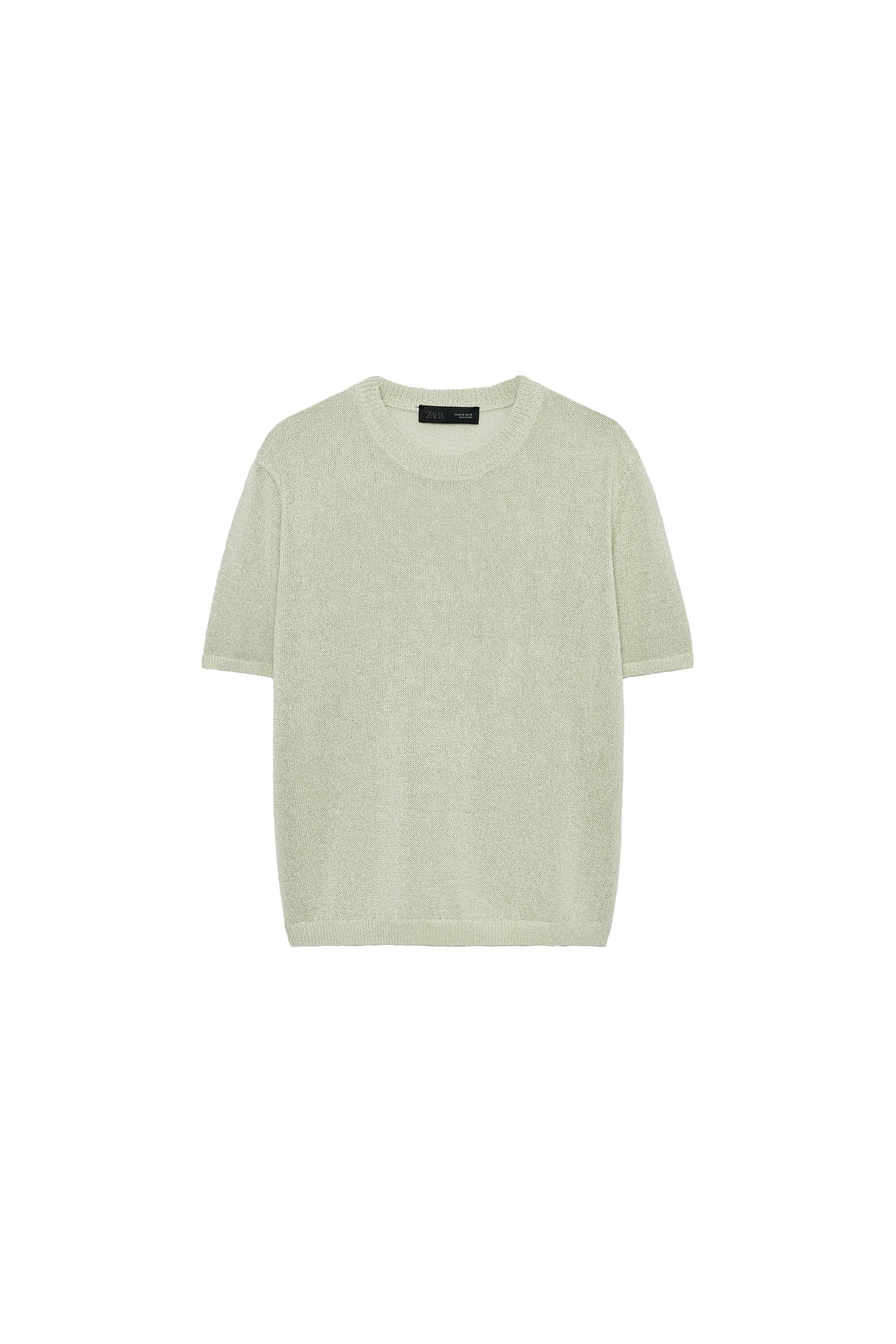 zara — TOP IN MAGLIA A MANICHE CORTE