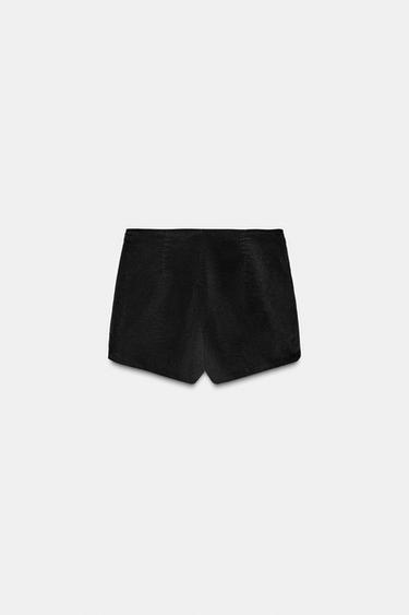 SHORT MINI EN VELOURS - Noir de Zara - Image 5