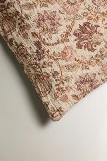 FLORAL PRINT CUSHION COVER - Light beige by Zara - Image 1