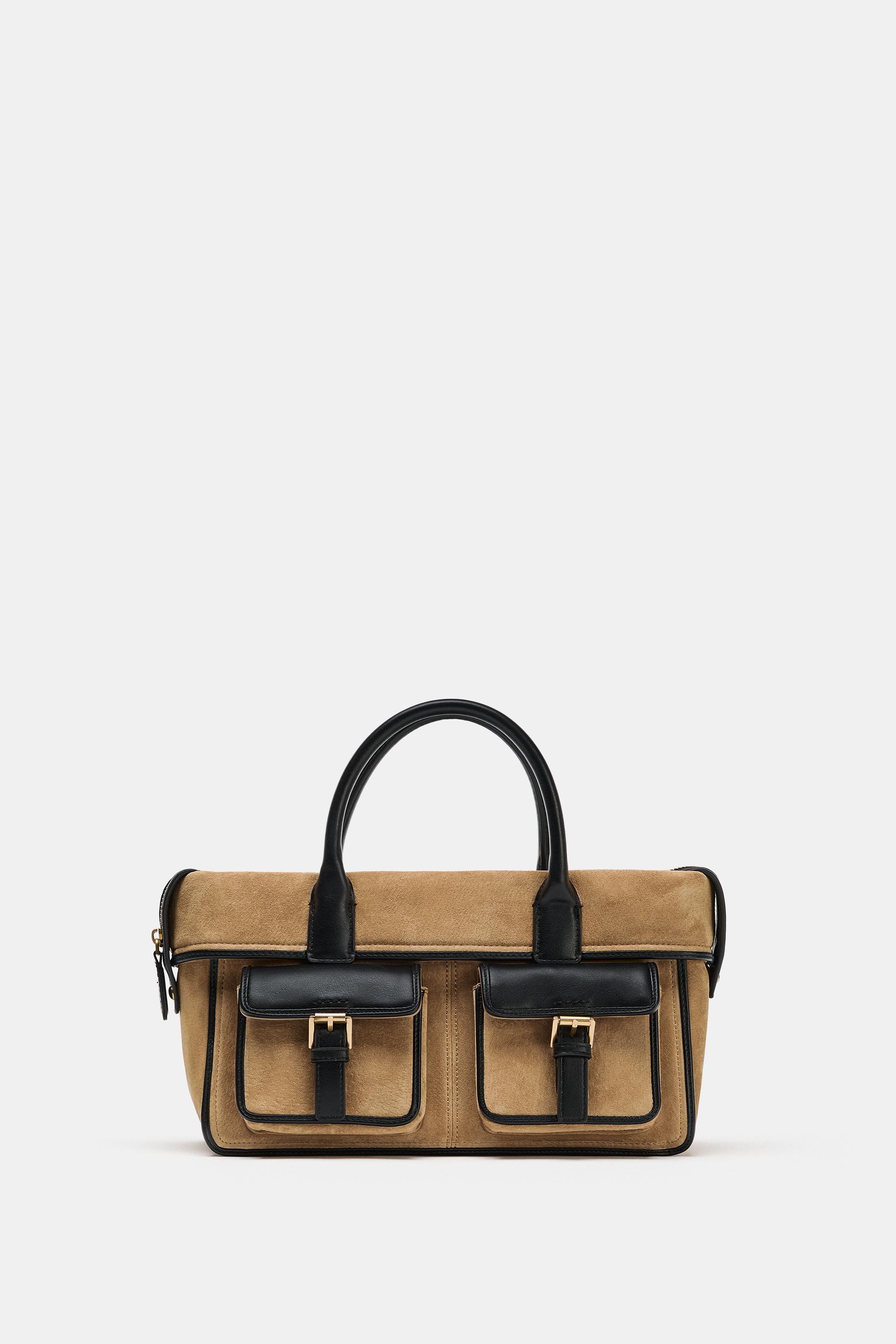 LEATHER CITY HANDBAG - SAND/BROWN | ZARA United States