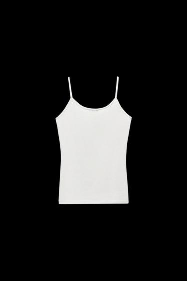 CAMISETA POLIAMIDA TIRANTE FINO - Crudo de Zara