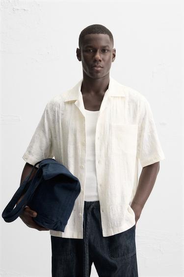 CHEMISE JACQUARD FLORAL - Écru de Zara